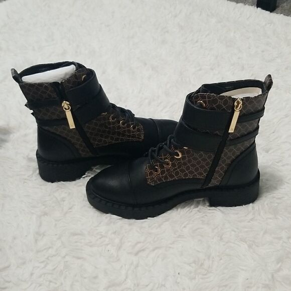 NWT River Island Brown Monogram Boots Sz 8 - Picture 6 of 7